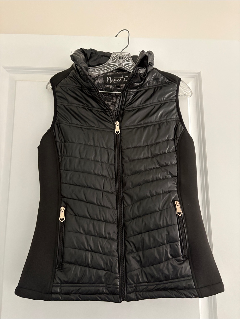 Nanette Lepore Black Quilted Down Vest sz S
